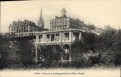 CPA Pau Vue sur le prolongement de la Place Royale 