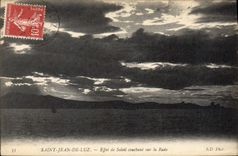 CPA Saint Jean de Luz Effet de Soleil couchant sur la Rade 