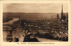 CPA Rouen Vue generale prise Cote Sainte Catherine 