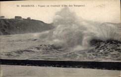 CPA Biarritz Vague en eventail Cote des Basques 
