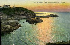 CPA Biarritz Mer miritante devant l'Atalaye 