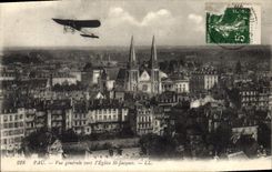 CPA Pau Vue Generale vers l'Eglise St Jacques Avion Aviation