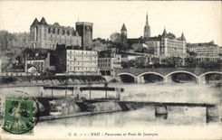 CPA Pau Panorama et Pont de Jurancon Tramway Cheval