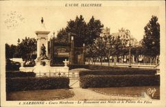 CPA Narbonne Cours Mirabeau Le Monument aux Moris et le Palais des Fetes 