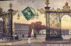 CPA Nancy Place Stanislas Grilles Jean Lamour 