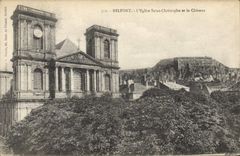 CPA Belfort L'Eglise Saint Christophe et le Chateau 