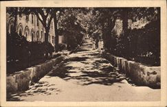 CPA St Michel de Frigolet Dans les allees de l'Abbaye 