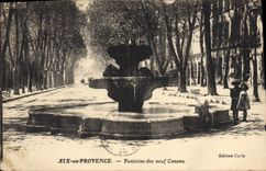 CPA Aix en Provence Fontaine des neuf Canons 