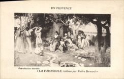 CPA En Provence La Farandole tableau par Valere Bernard 