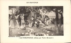 CPA En Provence La Farandole tableau par Valere Bernard 