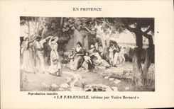 CPA En Provence La Farandole tableau par Valere Bernard 