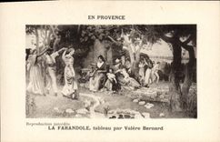 CPA En Provence La Farandole tableau par Valere Bernard 