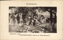 CPA En Provence La Farandole tableau par Valere Bernard 