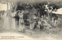 CPA Souvenir de Provence La Farandole 