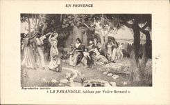 CPA En Provence La Farandole tableau par Valere Bernard 