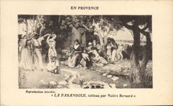 CPA En Provence La Farandole tableau par Valere Bernard 