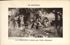 CPA En Provence La Farandole tableau par Valere Bernard 