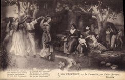 CPA En Provence La Farandole par Valere Bernard 