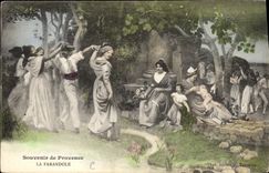 CPA Souvenir de Provence La Farandole 