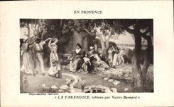 CPA En Provence La Farandole tableau par Valere Bernard 