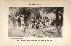 CPA En Provence La Farandole tableau par Valere Bernard 