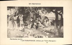 CPA En Provence La Farandole tableau par Valere Bernard 