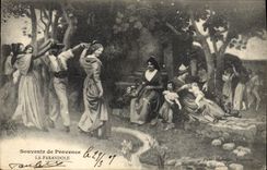 CPA Souvenir de Provence La Farandole 