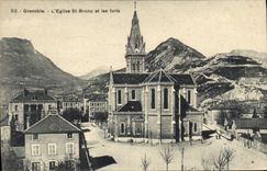 CPA Grenoble L'Eglise St Bruno et les forts 
