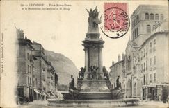 CPA Grenoble Place Notre Dame et le monument du Centenaire H Ding 