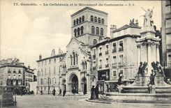 CPA Grenoble La Cathedrele et le monument du Centenaire 