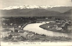 CPA Grenobale Les Alpes et l'Ile Verte 