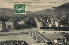 CPA Grenoble Perspective du Cours de St Andre et Pont de la Porte de France 