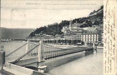 CPA Grenoble Le Pont suspendu et le Couvent Ste Marie 