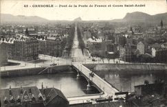 CPA Grenoble Pont de la Porte de France et Course Saint Andre 