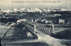 CPA Grenoble Le Pont du Drac et la Chaine des Alpes 