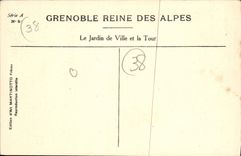 CPA Grenoble Le Jardin de Ville et la Tour 