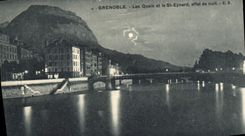 CPA Grenoble Les Quais et le St Eynard effet de nuit 