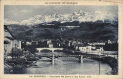 CPA Grenoble Panorama des Quais et des Alpes 