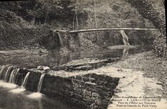 CPA Herault Lamalou le Haut Parc de l'Hotel des Thermes Pont et Cascade du Petit Vichy 