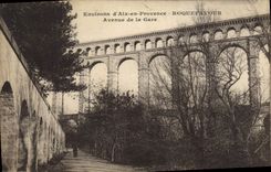 CPA Environs d'Aix en Provence Roquefavour Avenue de la Gare 