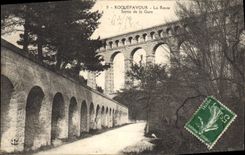 CPA Roquefavour La Route Sortie de la Gare 