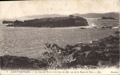 CPA Saint Raphael Le Lion de Terre et le Lion de Mer vus de la Route de Nice 