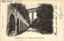CPA Roquefavour Depuis la Gare au Pont 