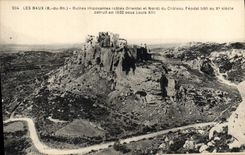 CPA Les Baux Ruines imposantes cote Oriental et Nord du Chateau Feodal 