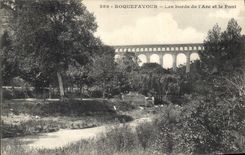 CPA Roquefavour Les bords de l'Arc et le Pont 
