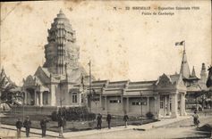 CPA Marseille Exposition Coloniale 1906 palais du Cambodge 