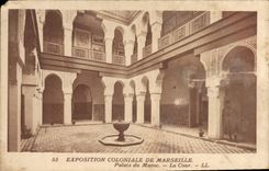 CPA Exposition Coloniale de Marseille palais du Maroc la cour 