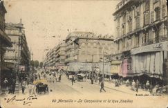CPA Marseille la cannebiere et la rue Noailles 