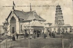 CPA Marseille Exposition Coloniale Tonkin Pavillon des Forets 