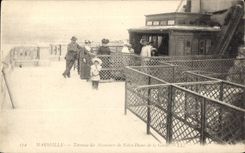 CPA Marseille La Terrasse des Ascenseurs de Notre Dame de la Garde 